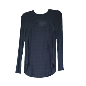 Essential Black Keyhole Knit Top Size Medium